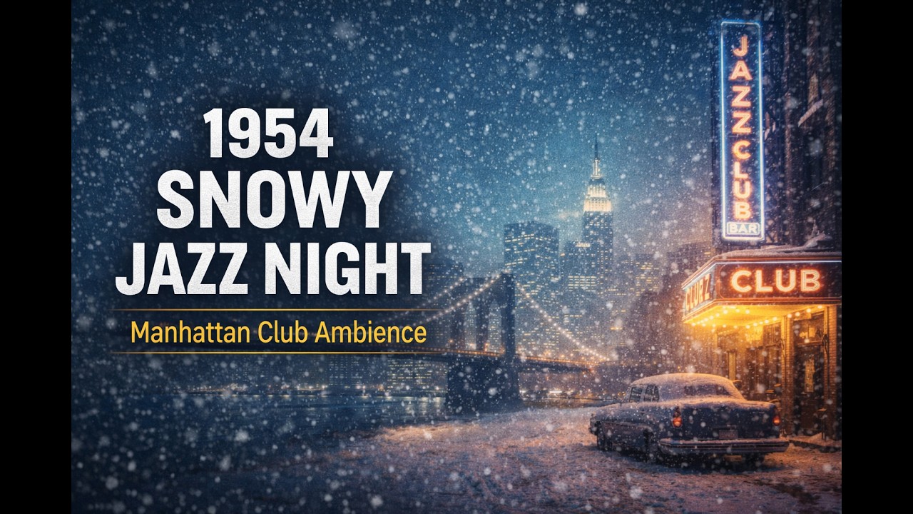 Snowy Manhattan Nights ❄️ | 1950s Romantic Jazz Ambience for Late Night Relaxation