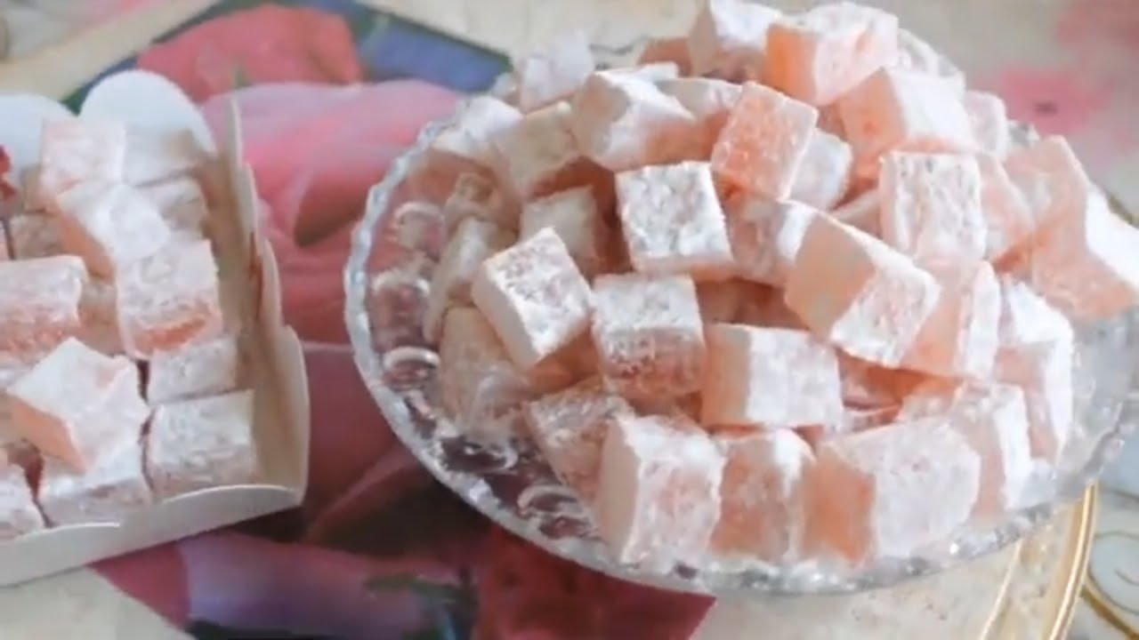 РАХАТ ЛУКУМ по Азербайджански 😋 Gül ətirli Rahat lokum/Turkish Azerbaijani sweets RAHAT LUKUM