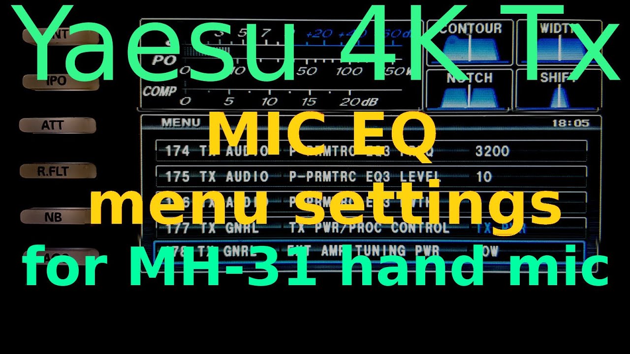 FTdx3000 Tx EQ Menu Settings with 4K Tx SSB BW & MH-31 Hand Mic