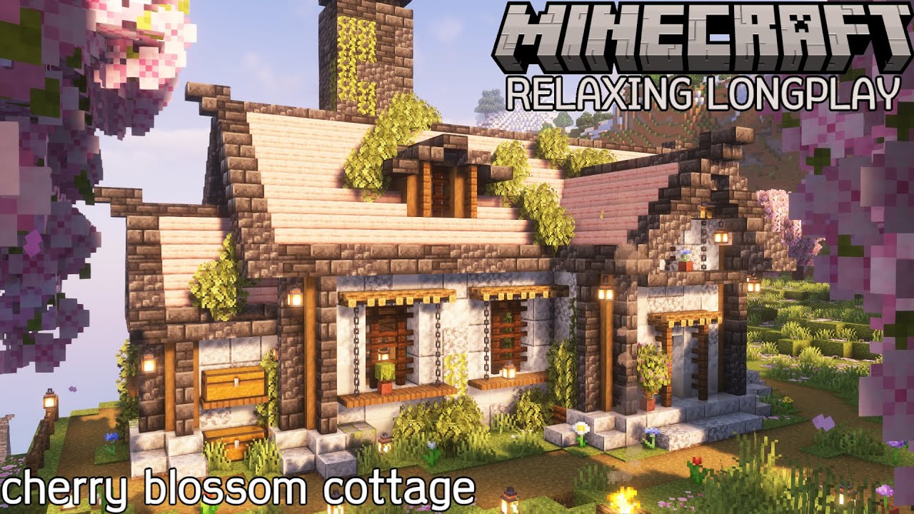Cherry Blossom Cottage House - Minecraft Relaxing Longplay (No Commentary) (#6)