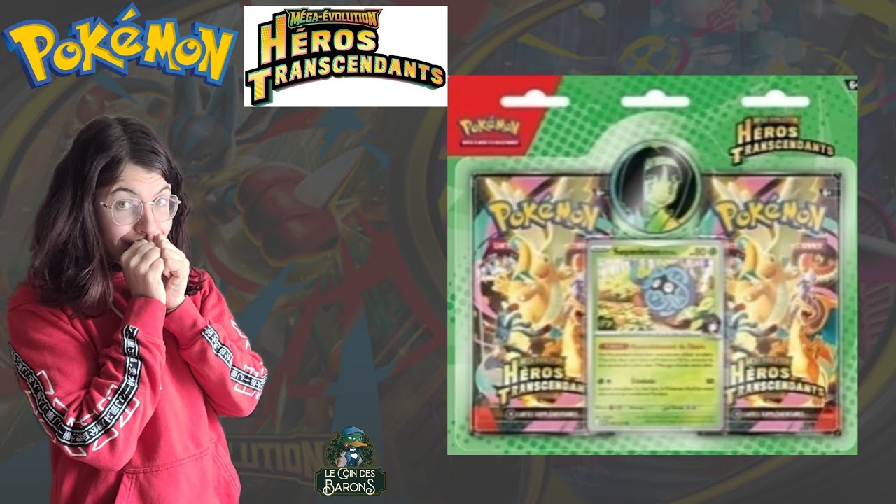 Unboxing cartes Pokémon duo pack nouvelle extension Méga évolution Héros Transcendants Erika