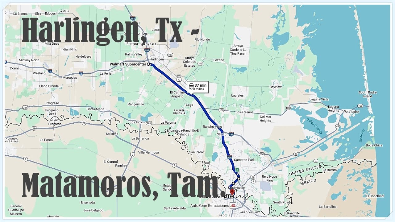 Harlingen, Texas a Matamoros, Tamaulipas. Recorrido: 28 Millas 50 Minutos. 2024.
