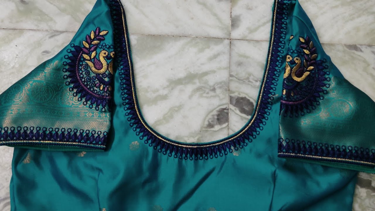 Computer embroidery # బ్లౌజ్ స్టిచ్చింగ్ # boutique style# విధానంలో ట్రై చేశా 👍📌####🫂