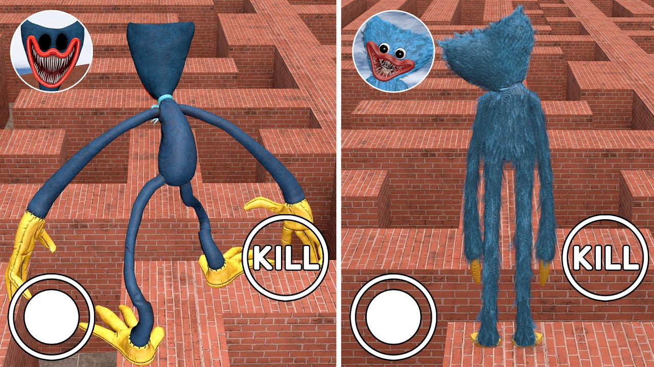Playing as OLD HUGGY WUGGY vs Playing as NEW HUGGY WUGGY in THE MAZE?! (Garry's Mod)