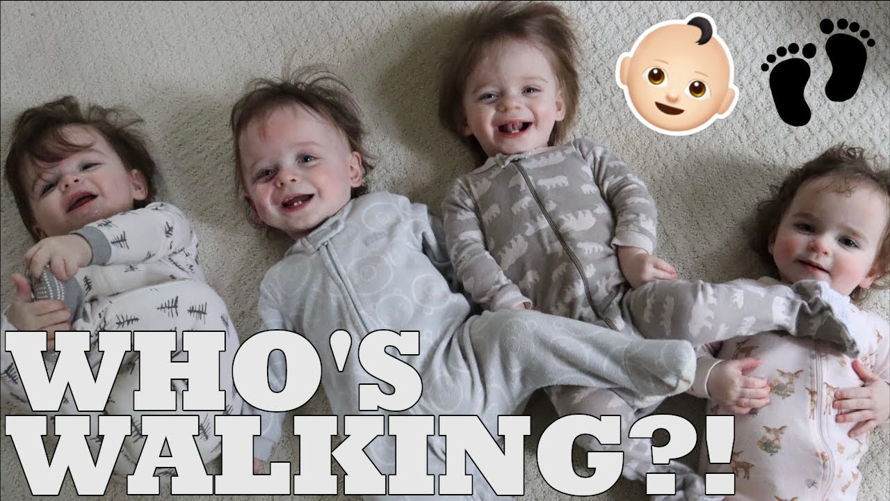 QUADRUPLETS First Steps?! | DEVELOPMENT, BEHAVIOR, MILESTONES, ETC. | LARGE FAMILY VLOG!