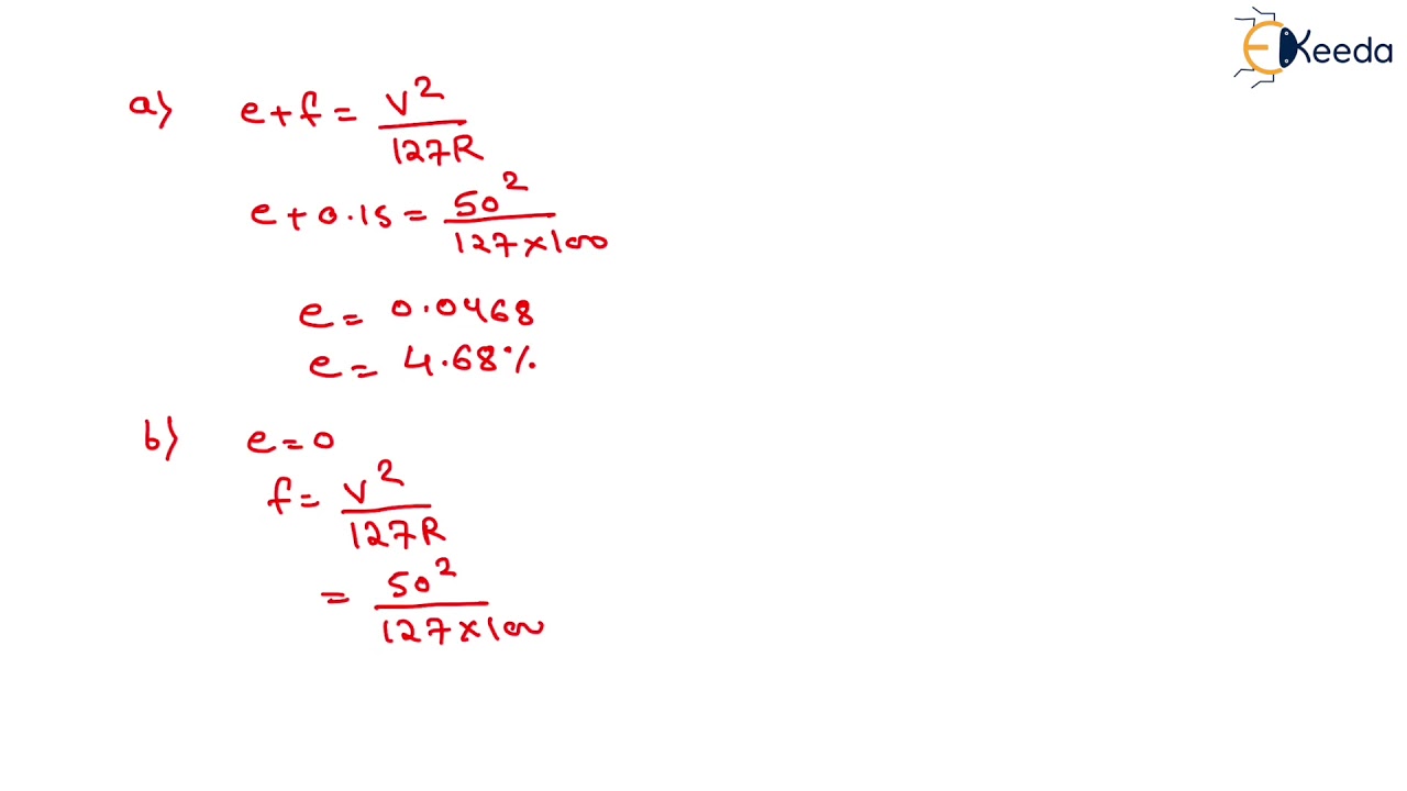 1st Numerical of Superelevation - Highway Geometric Design - Transportation Engineering 1