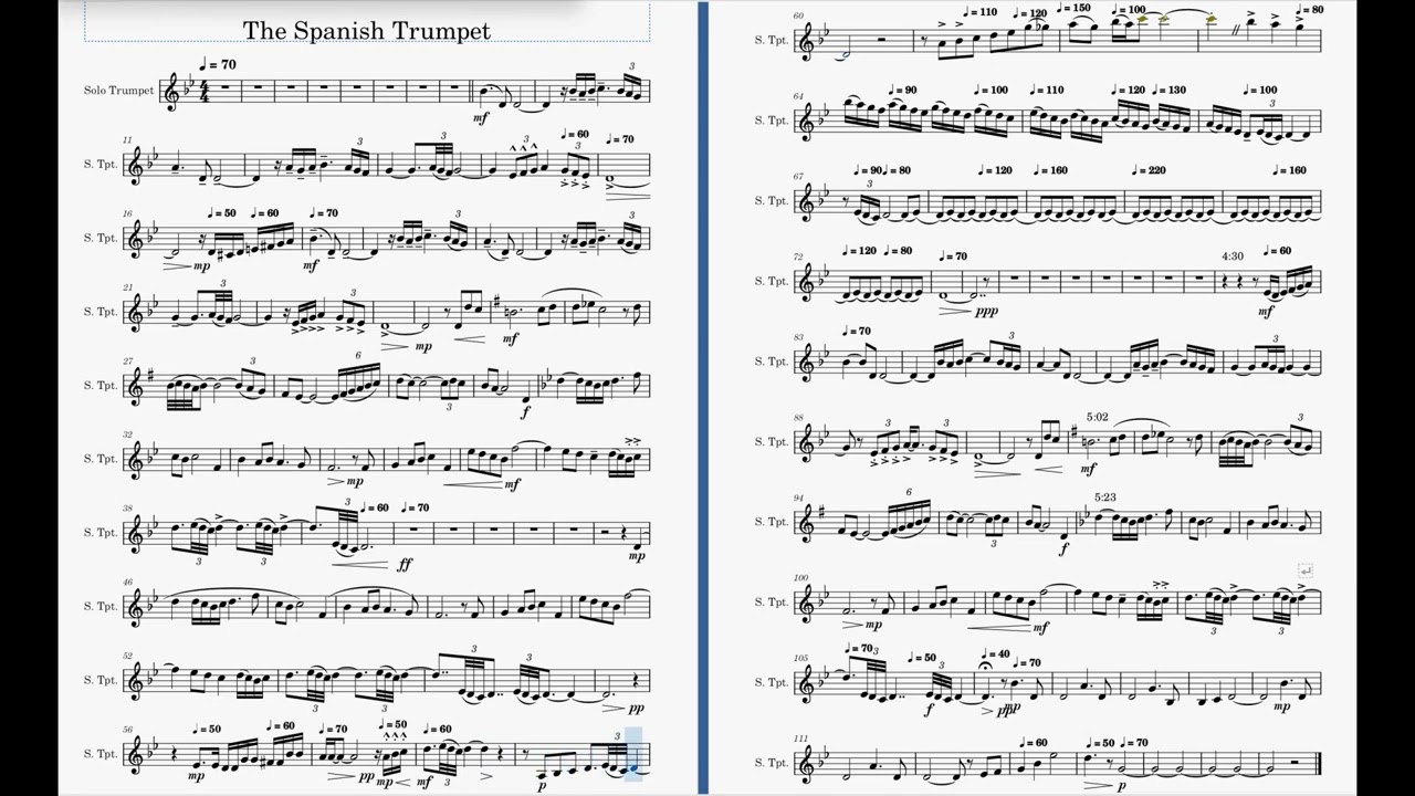 The Spanish Trumpet Score with backing track