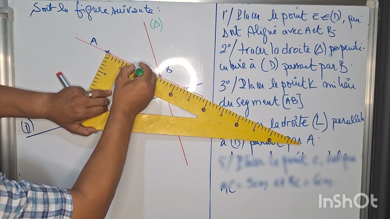 Exercice 1 corrige , notions de bases de la geometrie dans le plan , 1AC