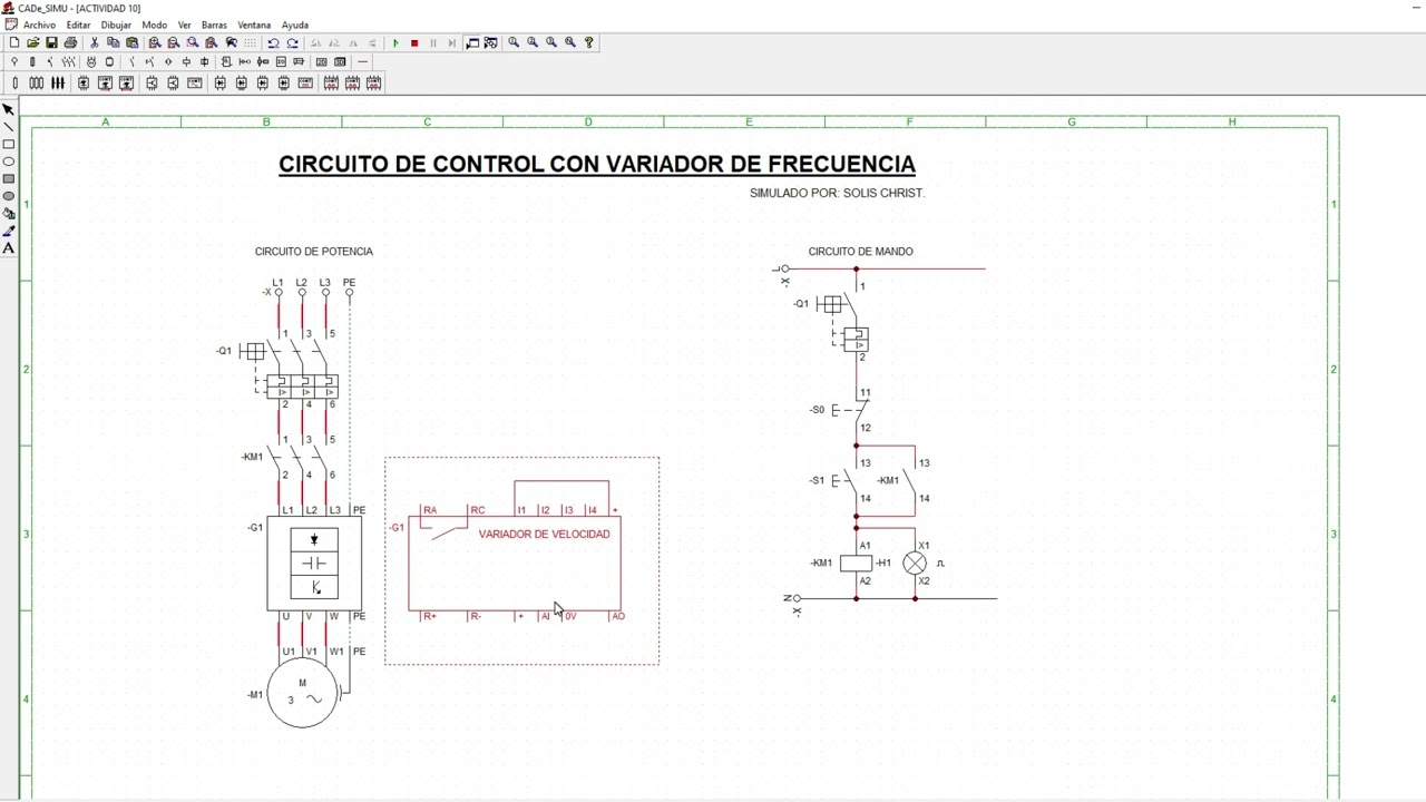 CIRCUITO DE CONTROL CON VARIADOR DE VELOCIDAD | CADESIMU