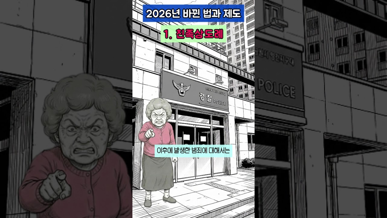 2026년도에 바뀌는 법과 제도 1.  친족상도례