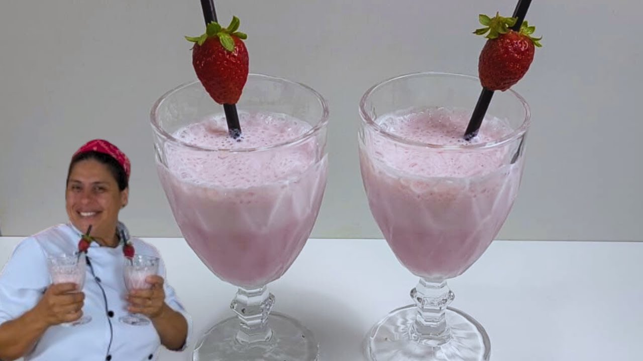 😲 VOCÊ NUNCA MAIS VAI FAZER VITAMINA DE MORANGO DE OUTRO JEITO!  Receitas a Jato