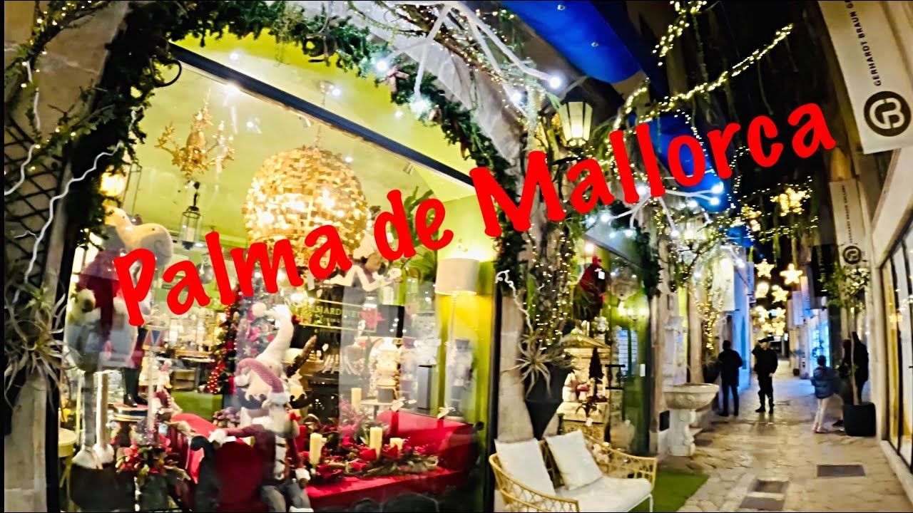 Christmas Lights in Palma de Mallorca: A Captivating Night Walking Tour (4K)