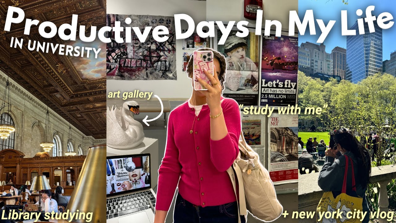 PRODUCTIVE *Uni* vlog 📚🎀🖇️ ايام القراية كطالبة فالجامعة فأمريكا 🇺🇸