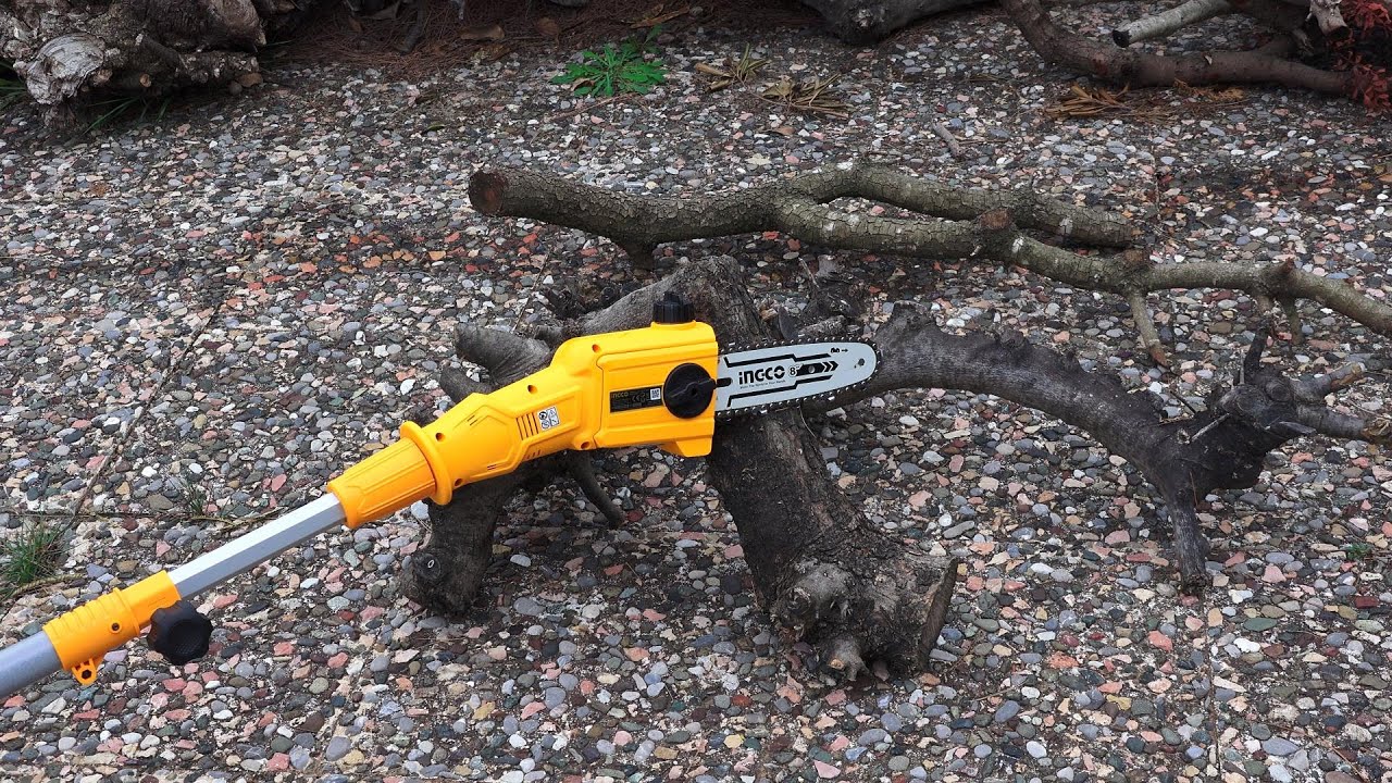 Unboxing   Assembling   Operating The INGCO CPTS201681  Two in One Pole chain saw with hedge trimmer