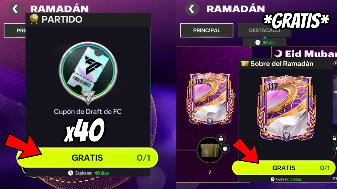 ¡HAZ ESTO Y RECLAMA GRATIS 40 CUPONES DE DRAFT + GRL 117 EN EL NUEVO EVENTO RAMADÁN! FC MOBILE 26