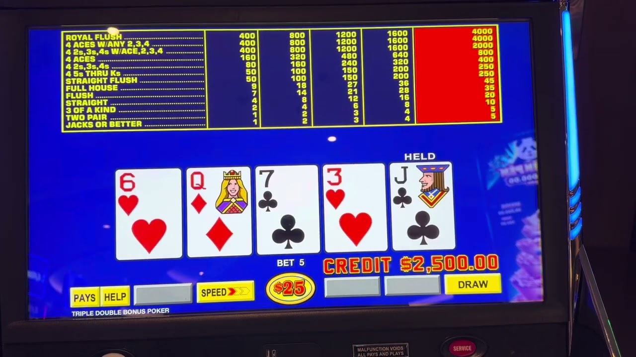 $125 Triple Double Bonus Video Poker! Caesars Palace Casino Las Vegas! 4 Aces? Royal Flush? Jackpot?
