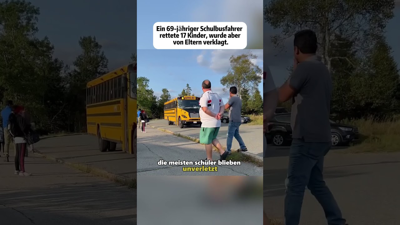 Ein 69-j&auml;hriger Schulbusfahrer rettete 17 Kinder, wurde aber von Eltern verklagt.#shorts