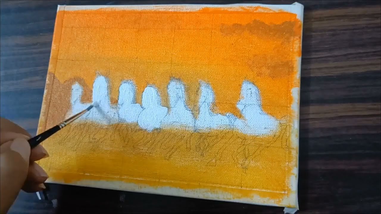 Seven horses acrylic painting | Running horses painting | Easy acrylic painting