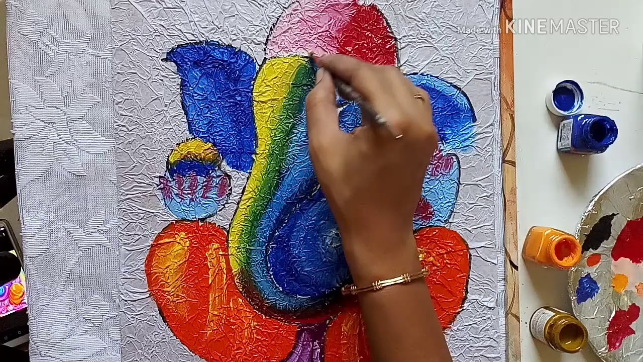 DIY#TEXTURE PAINTING#GANESHA#HOMEDECORE#