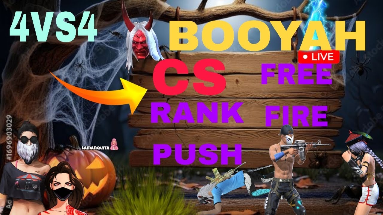 FREE FIRE CS RANK PUSH🔥 5 BOOYAH STREEK 4VS4 😯