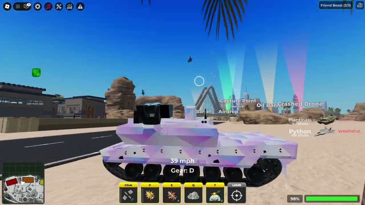 Destroying server with the KF-51 Panther in War Tycoon