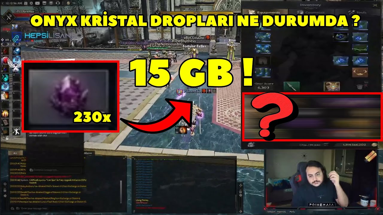 PoineMaia - (Galia) 15 GB'ye 230 Adet Onyx Kristal Kırdı Düşenlere İnanamadı  ! Rise Online