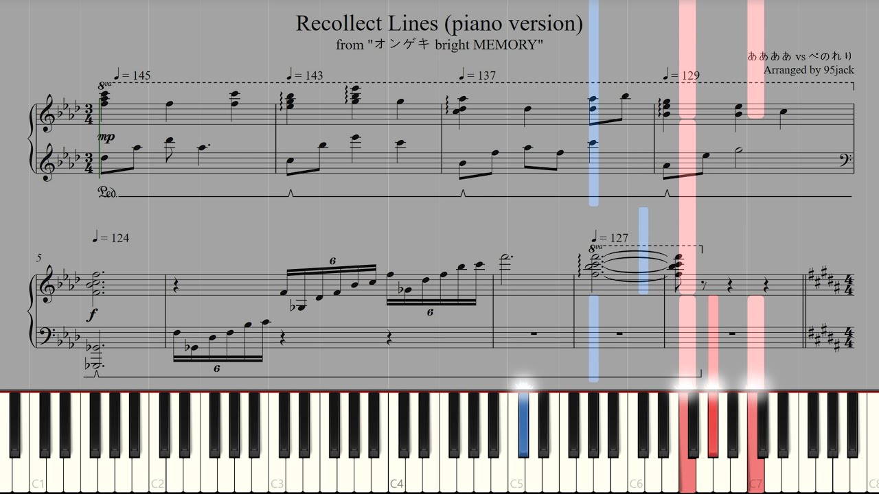 [オンゲキ] ああああ vs ぺのれり - Recollect Lines (piano version)