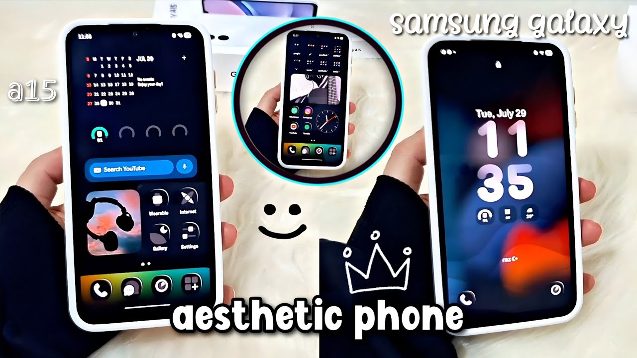 how to make your android phone aesthetic 🐼✨️ ( Samsung Galaxy A15 🩵 )  setup & customization