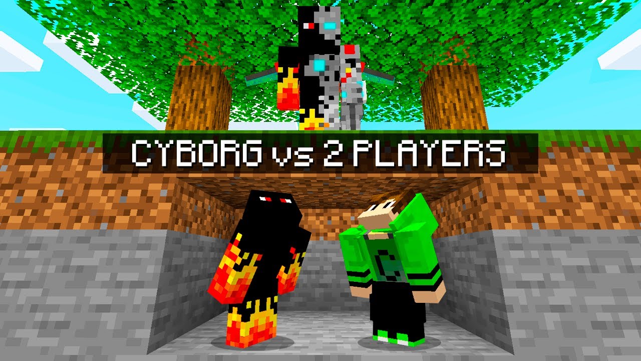 CYBORG Ca&ccedil;ador contra 2 Players no MINECRAFT