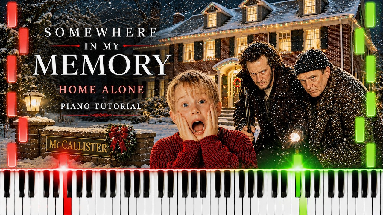Somewhere In My Memory Home Alone Piano Tutorial! (Easy) Christmas #homealone