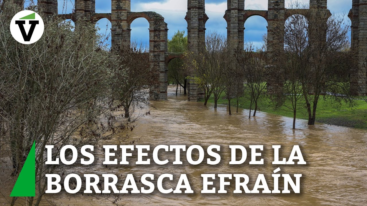 Fuertes inundaciones en Extremadura tras el paso de la borrasca Efraín