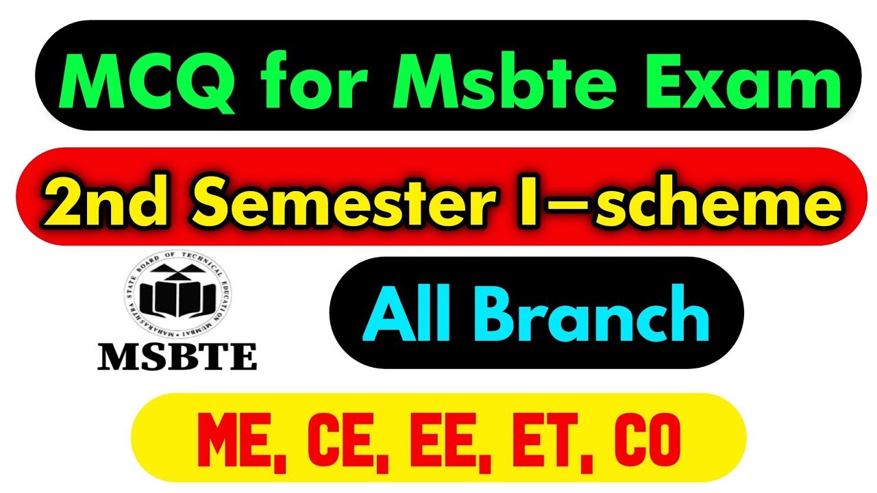💥 Msbte I-scheme MCQ pdf with answer Download | 2nd Semester | All Branch | 100% Free | 💥