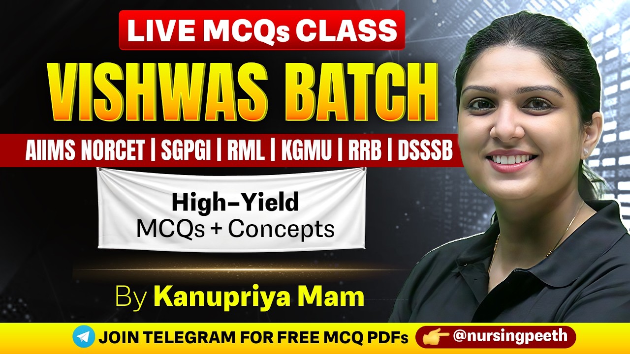 IMPORTANT MCQs PRACTICE CLASS-194  NORCET | RRB | SGPGI | KGMU | RML | High-Yield Question | #norcet
