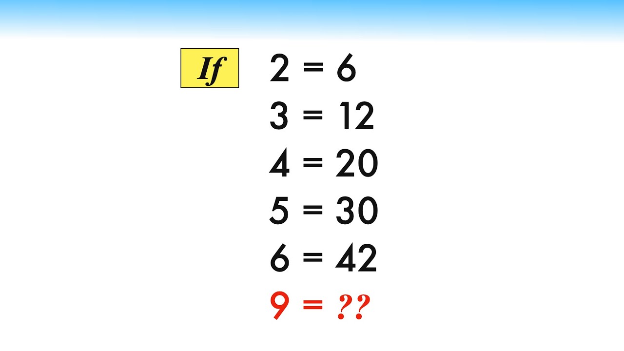 2=6 3=12 4=20 5=30 6=42 9=? || Математическая головоломка