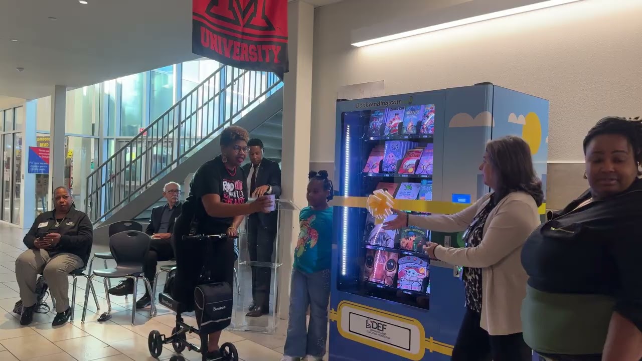 Charles Acton Leadership Academy Book Vending Machine Ribbon Cutting