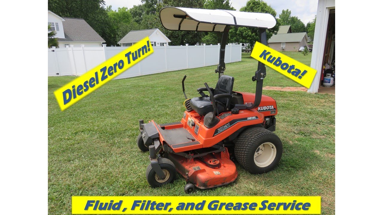 Замена жидкостей, фильтров и смазок в Kubota ZD21