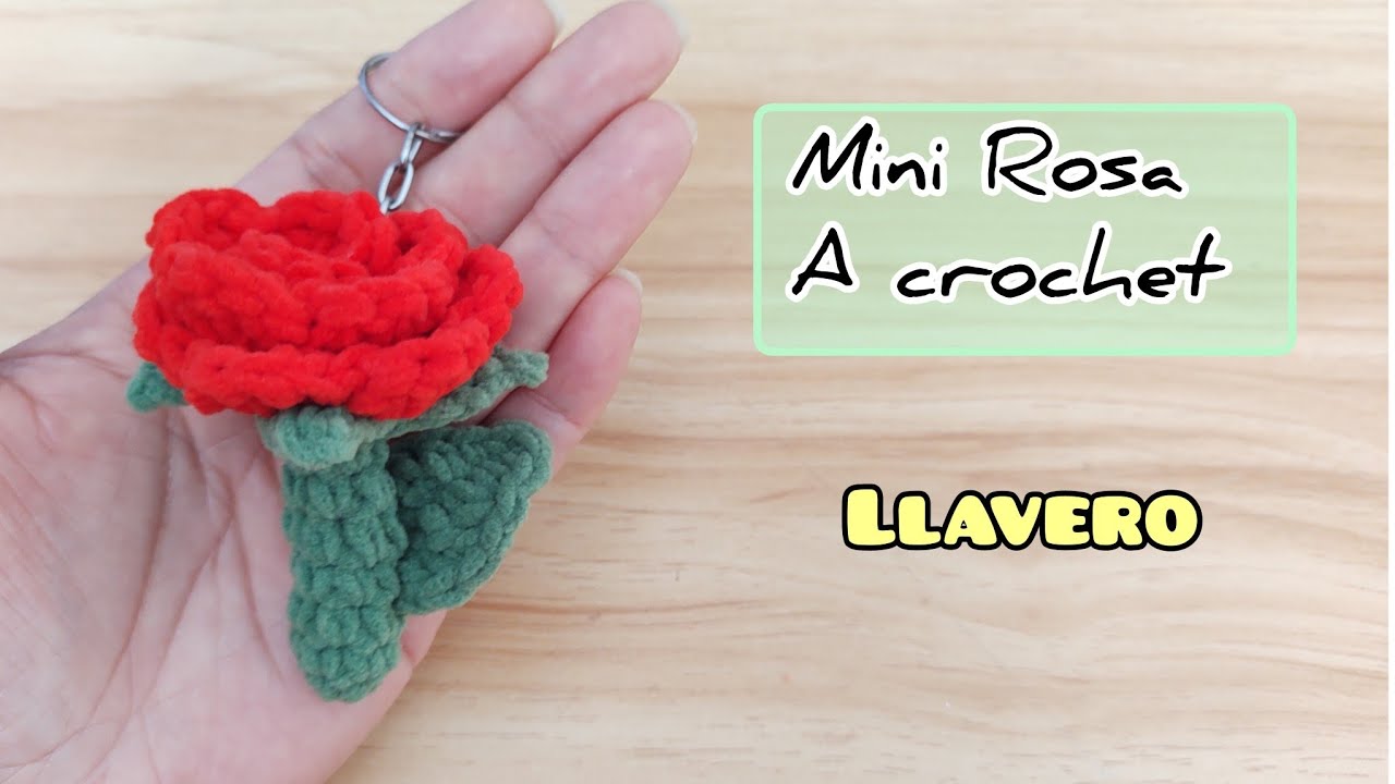 Llavero  rosas a crochet mini rosas tejidas #14defebrero #crochet #parati #amigurumi #tejidos #viral