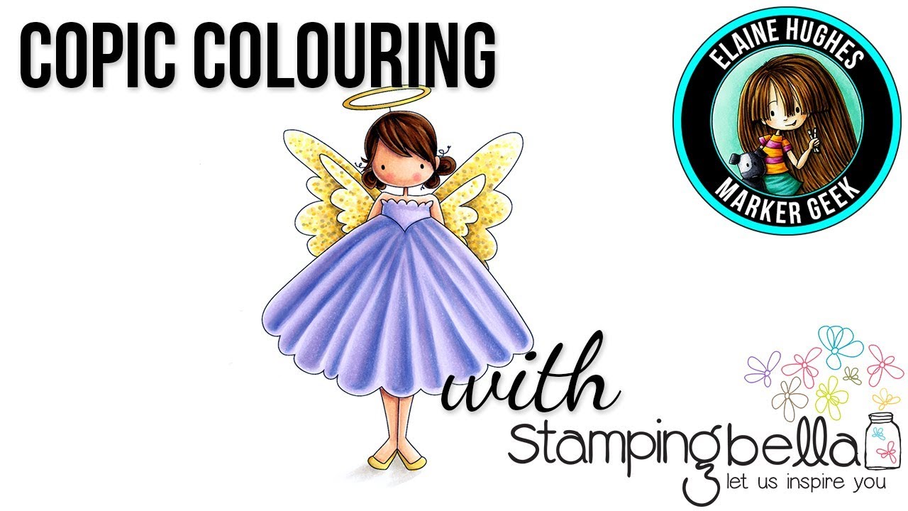 Copic Colouring Stamping Bella 2017: Tiny Townie Annie the Angel stamp set
