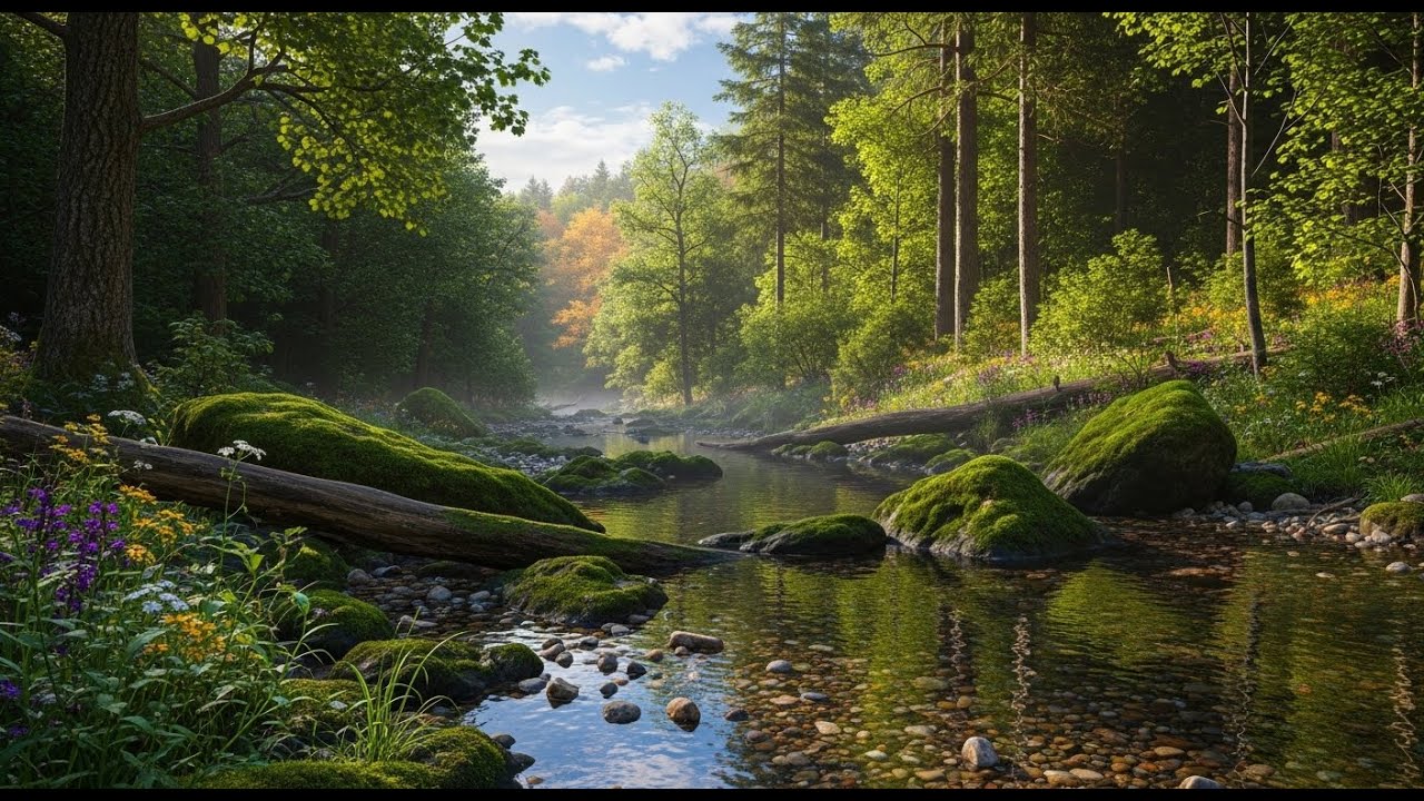 Peaceful River Sound Ambience 🌊 Gentle Flowing Water for Deep Sleep and Relaxation #830