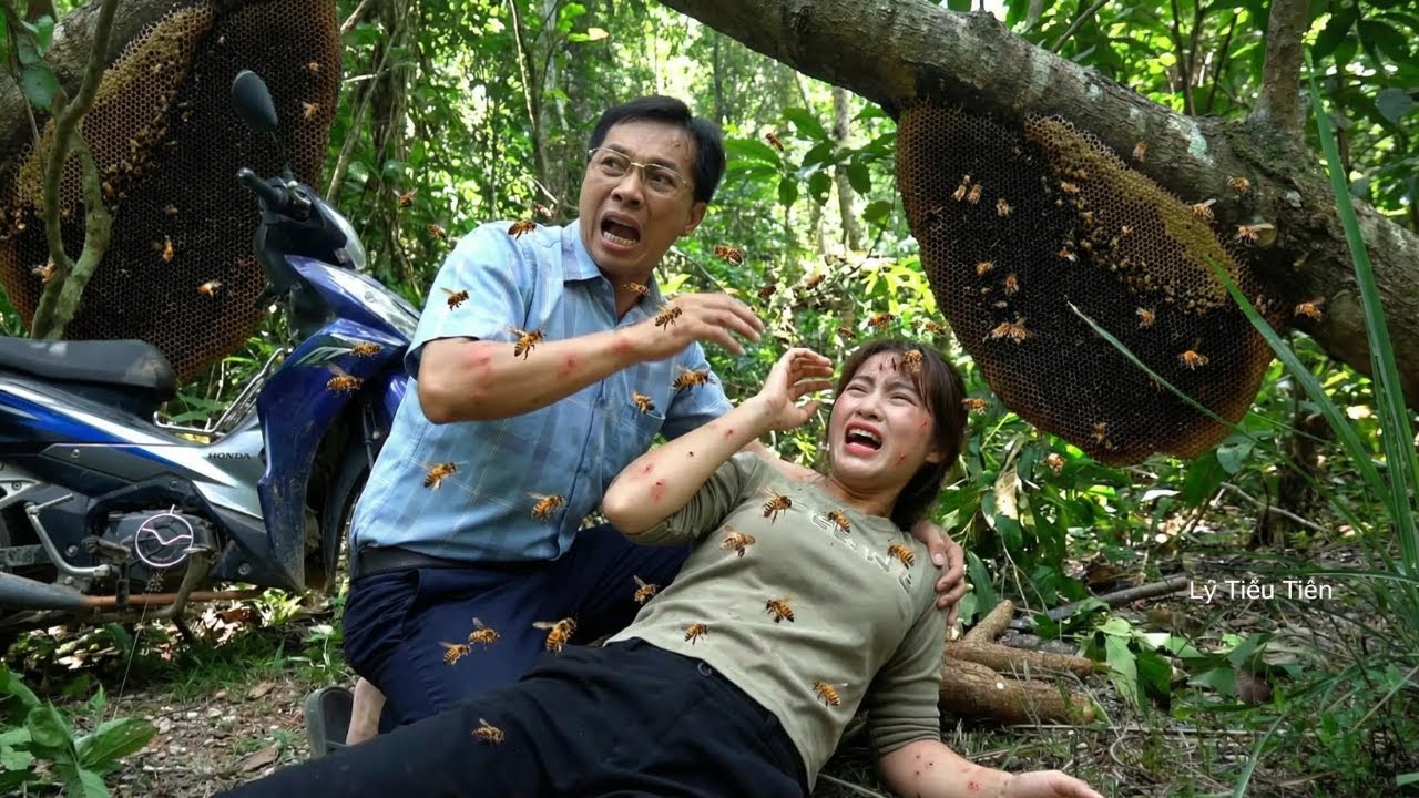 One day while working on the farm, Tieu Tien encountered wasps.