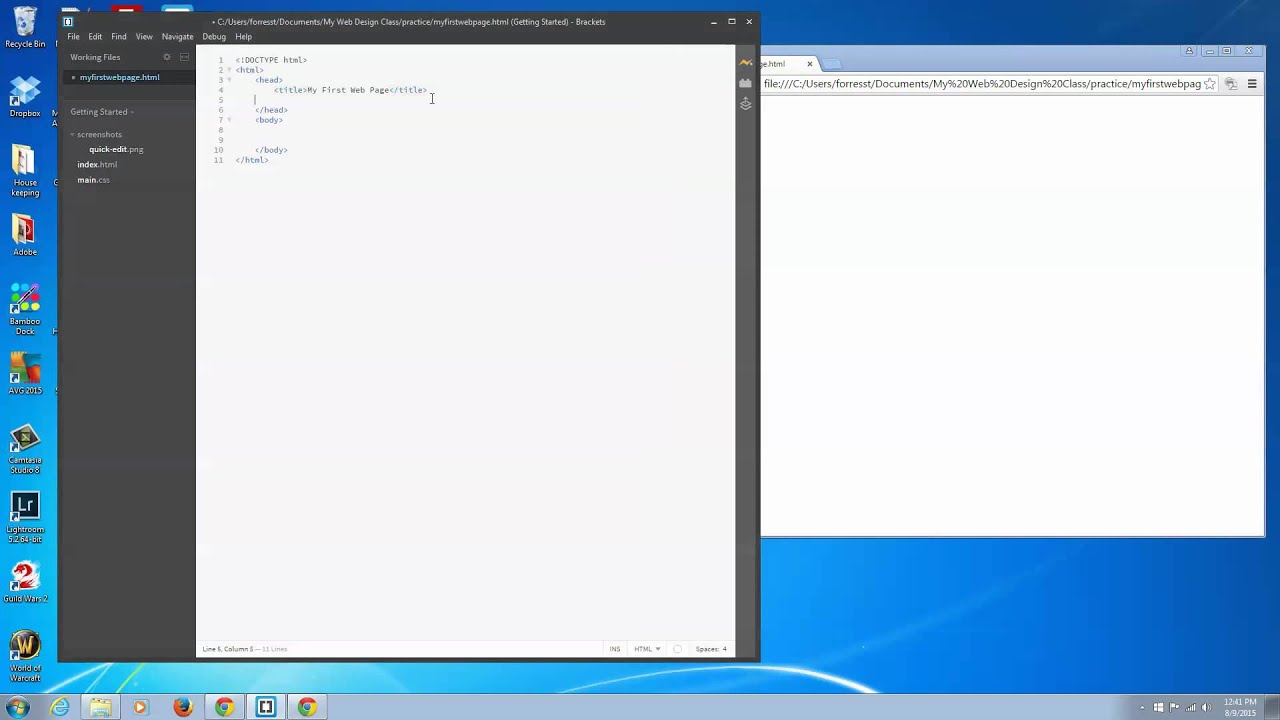 Make Your First Webpage in Brackets