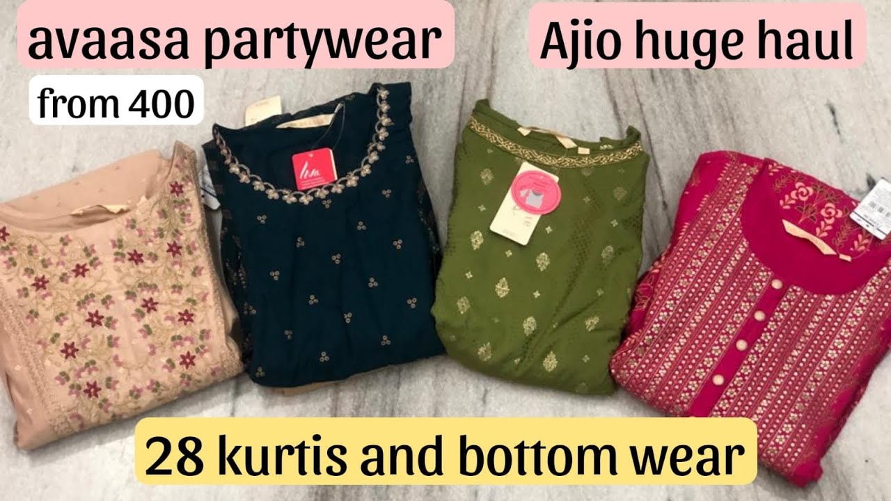💕Ajio huge avaasa partywear haul💕Avaasa kurti and bottom wear haul💕don&rsquo;t miss from 400💕