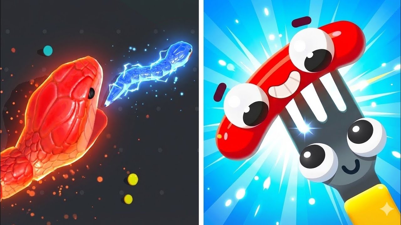 Snake Clash VS Fork N Sausage – NOOB ➝ PRO ➝ HACKER BREAKS THE GAME 😱🔥 MAX LEVEL CHAOS (Android/iOS)