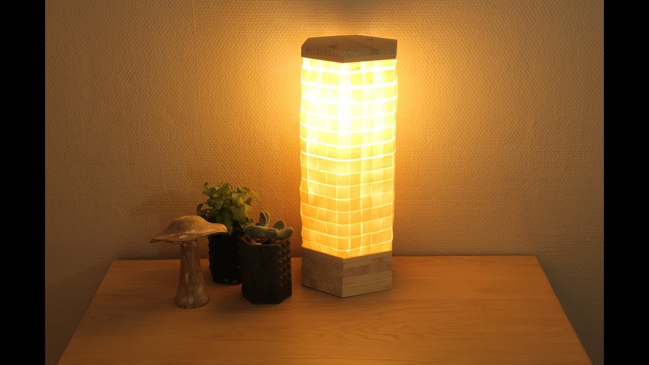 How to Make a Wood Shavings Lampshade. DIY. Hexagonal Table Lamp made from wood shavings.