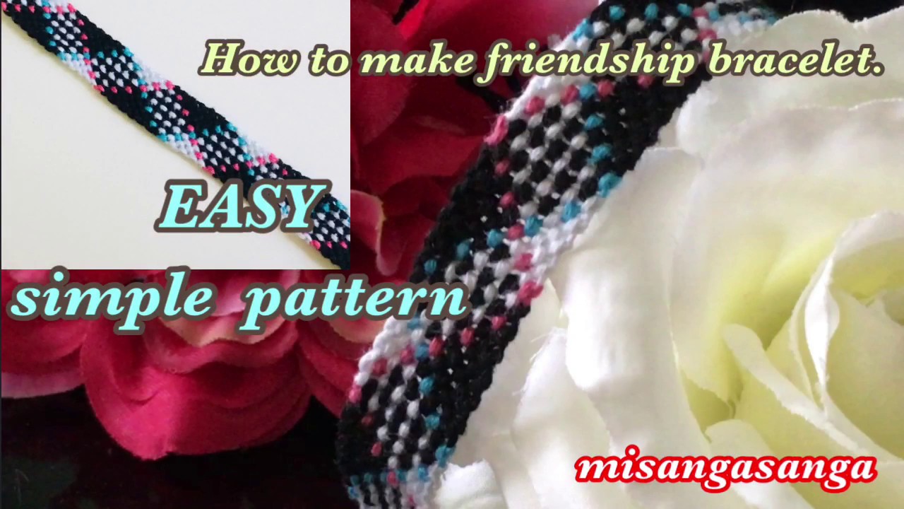 【簡単ミサンガ❣️】チェック柄ミサンガの編み方作り方〜check,EASY pattern