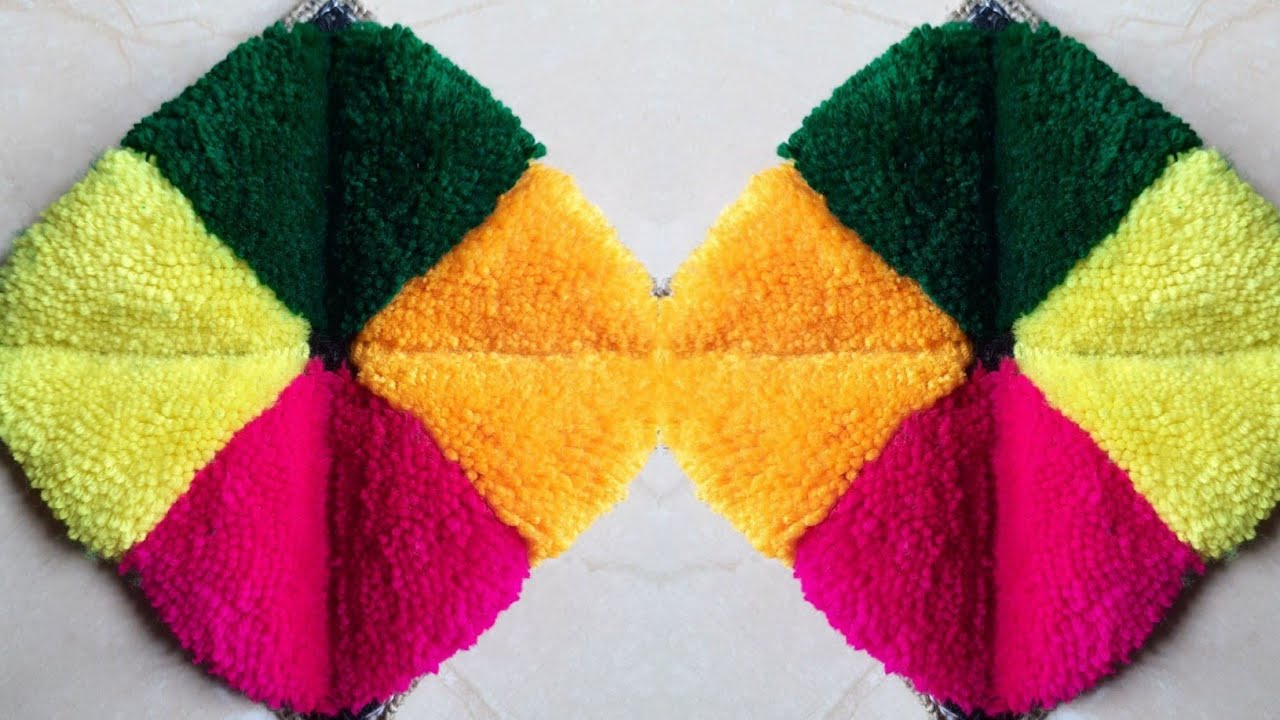 Beautiful Woolen Cutting Flower Sitting Mat Design/Unique Cutting Woolen Flower Sitting Ason/Diy