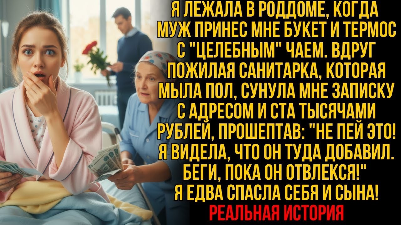 В роддоме санитарка сунула мне сто тысяч, шепнув: «Не пей чай, который принес муж !» Но после…