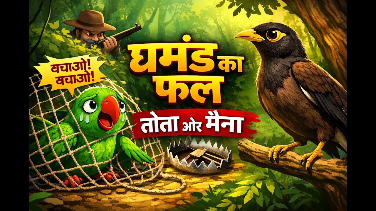 घमंड का फल: तोता और मैना || ai video||3dcartoonvideos||#moralstory#tranding #viral #howto #howtomake