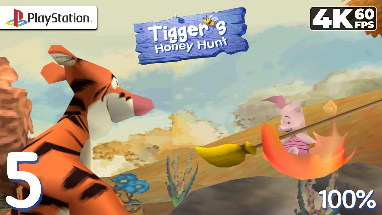 Disney's Tigger's Honey Hunt (PS1) - 4K60 Walkthrough Part 5 - Dark Trees and Busy Bees