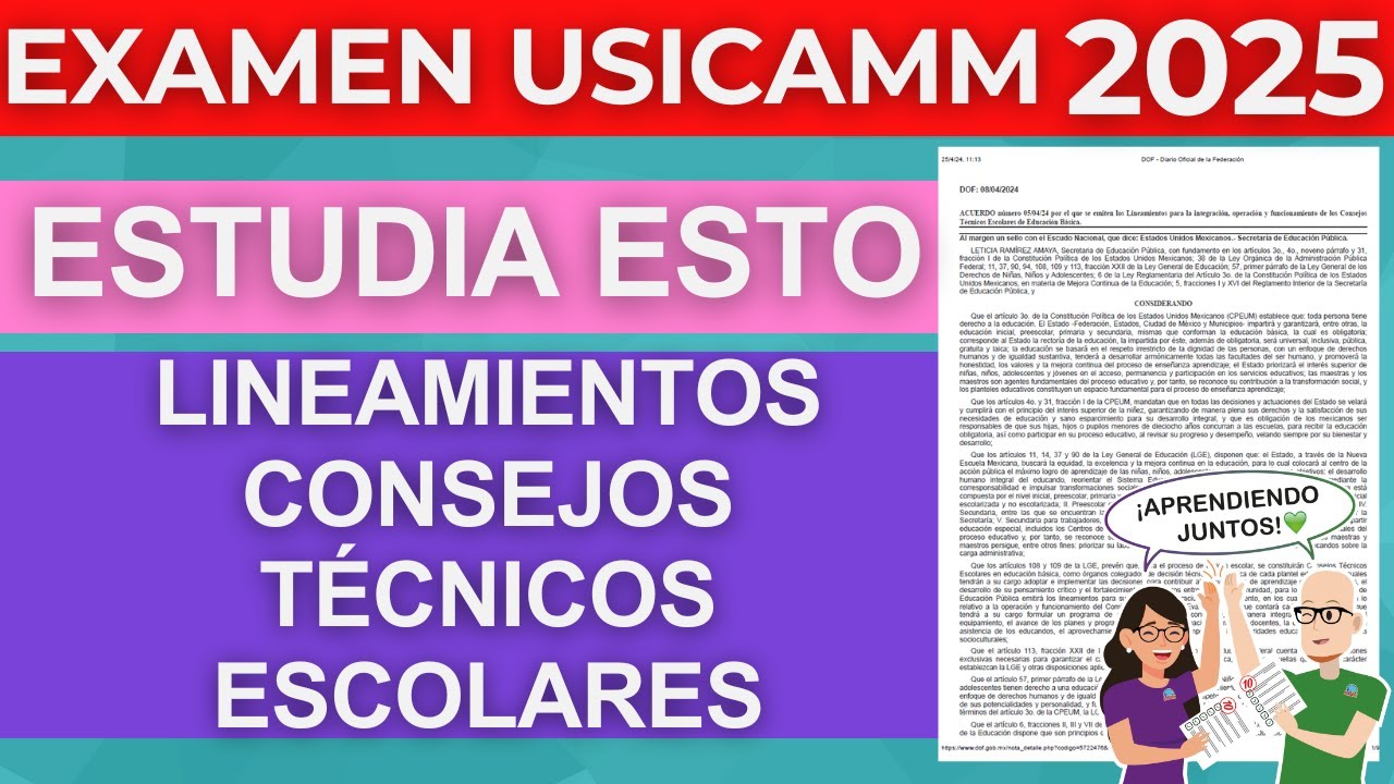 Qué estudiar LINEAMIENTOS CTE Examen Admisión Docente Vertical Horizontal USICAMM 2025